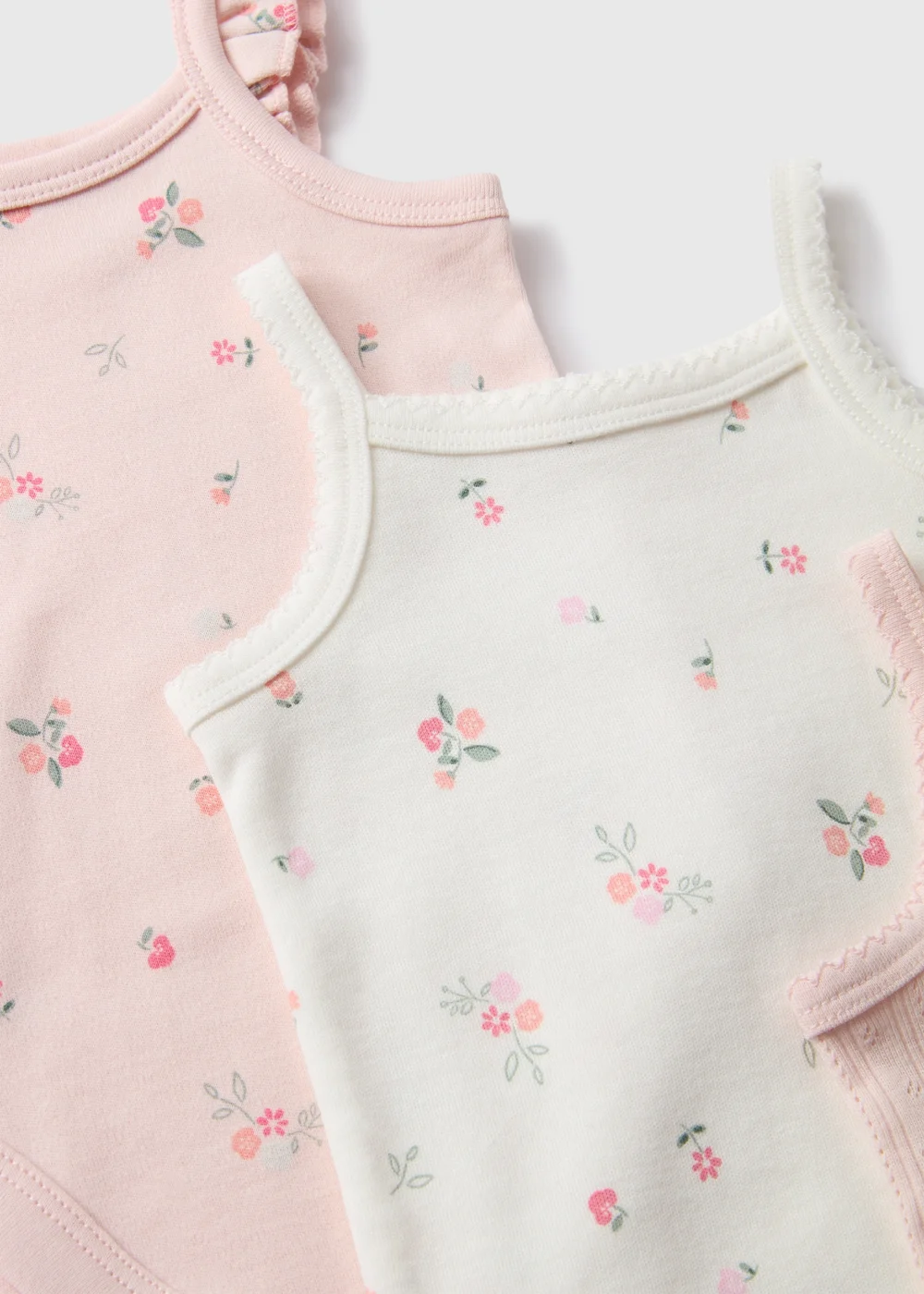 3 Pack Baby Pink Floral Bodysuits (Newborn-23mths) - 0-3 months Image 2
