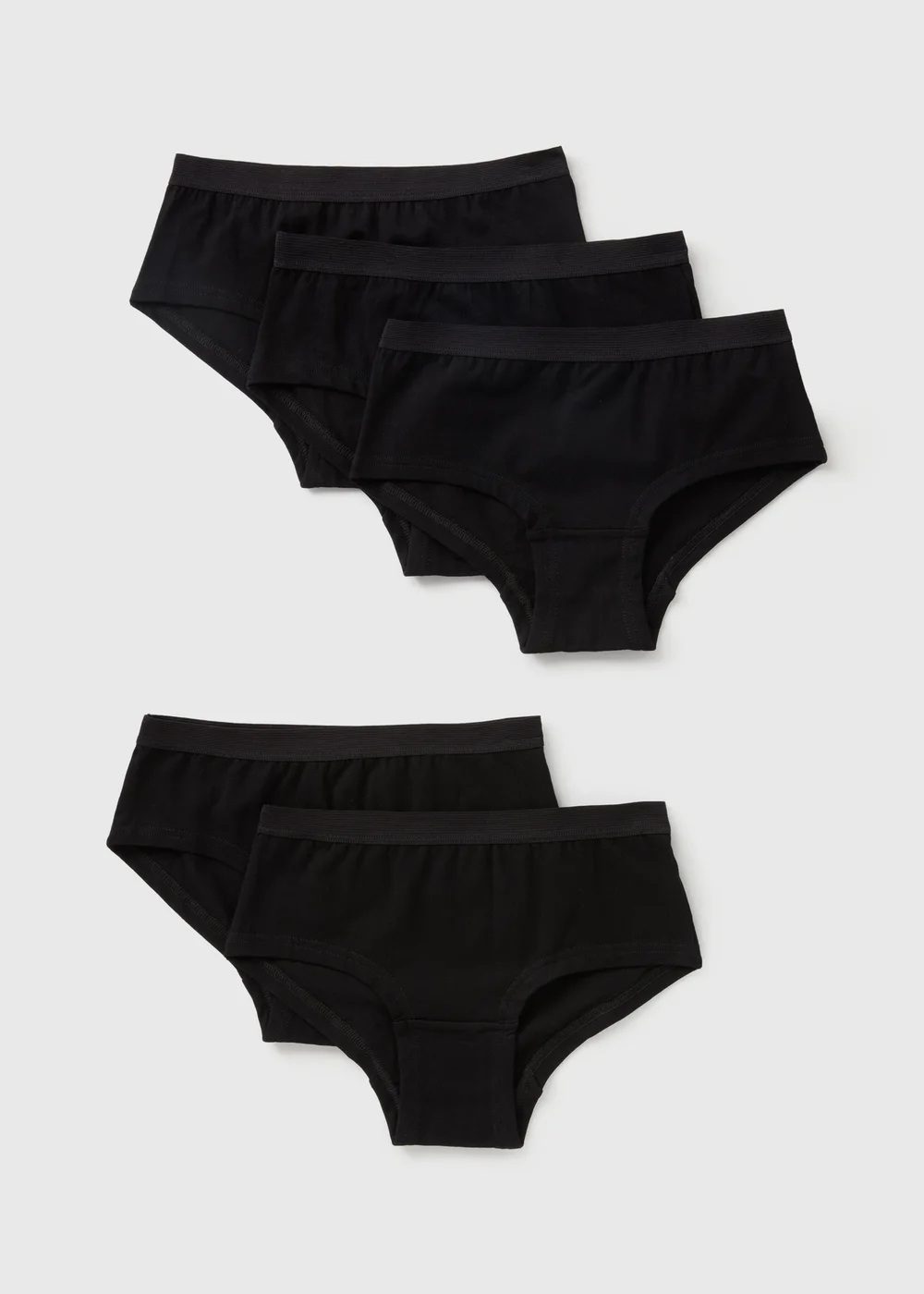 Girls 5 Pack Black Hipsters - 6-7 Yrs Image 1