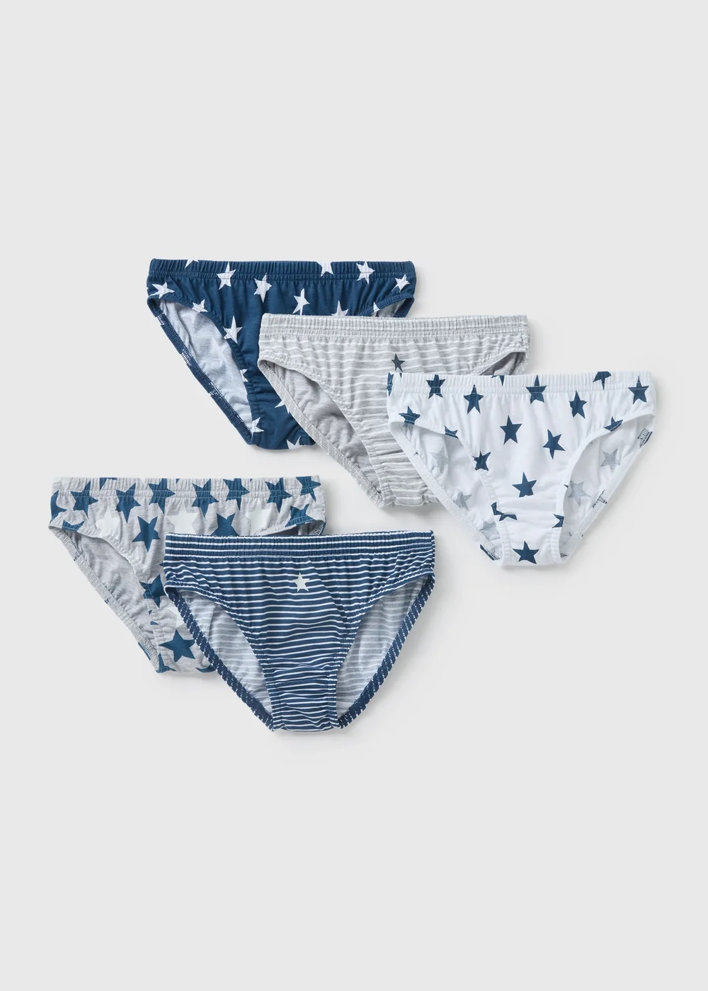 5 Pack Boys Blue Stars Briefs (2-10yrs) - Age 2 - 3 Years Image 1