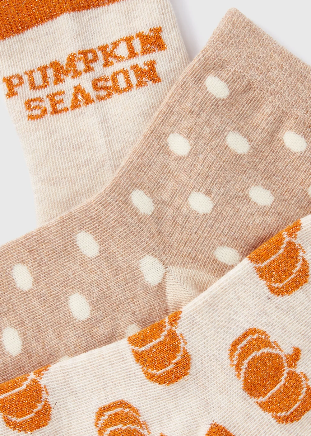 3 Pack Kids Oatmeal Pumpkin Socks (Younger 6-Older 5.5) - 4-5.5 Image 2