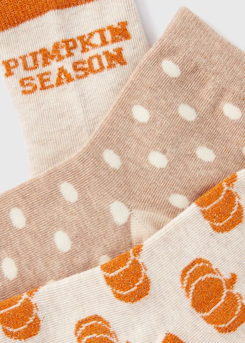 3 Pack Kids Oatmeal Pumpkin Socks (Younger 6-Older 5.5) - 4-5.5 Image 2