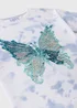 Girls Blue Acid Wash Butterfly T-Shirt (7-15yrs) - Age 7 Years Image 2