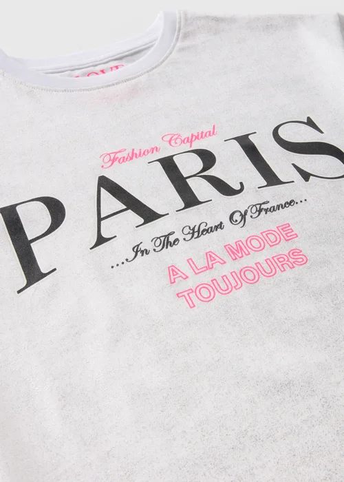 Girls White Paris T-Shirt (7-15yrs) - 7 Yrs Image 2
