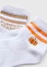 2 Pack Kids White Pumpkin Socks (Younger 6-Older 5.5) - Sizes 6 - 8.5 Image 2