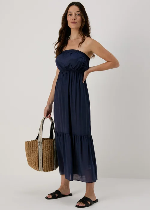 Navy Bandeau Maxi Dress - XS Image 3