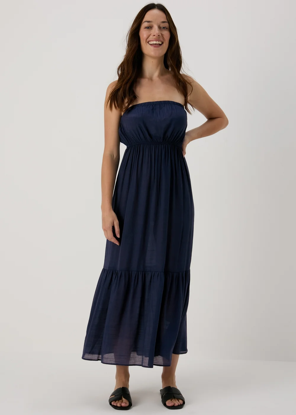Navy Bandeau Maxi Dress - XS Image 1