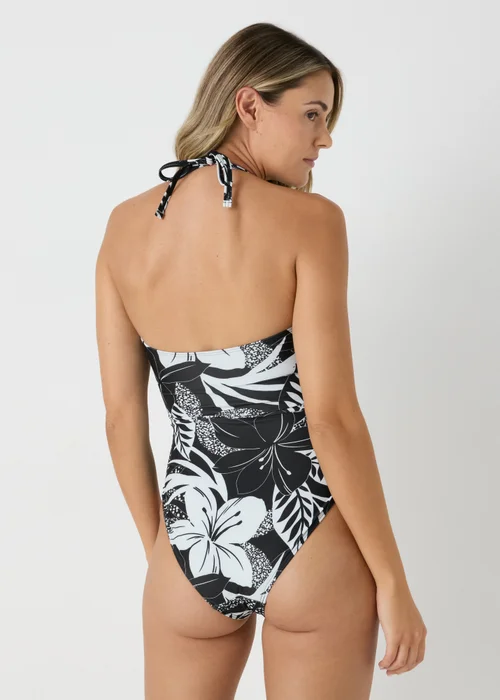 Black Floral Twist Swimsuit - 8 Image 2