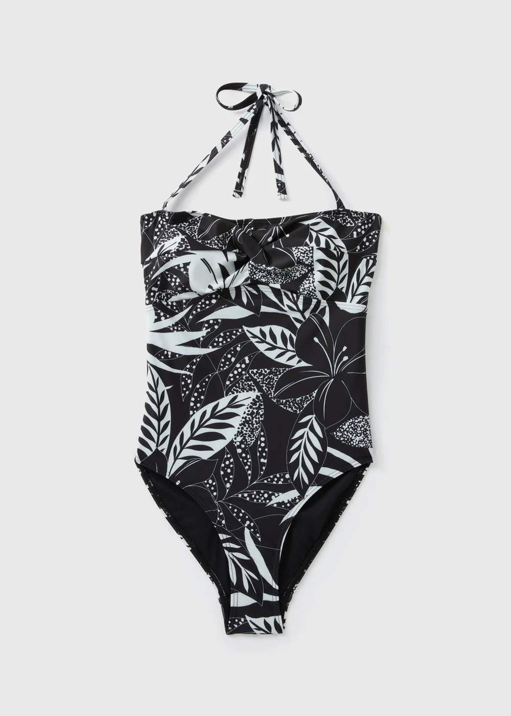 Black Floral Twist Swimsuit - 8 Image 3