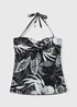 Black Floral Tankini Top - Size 8 Image 1