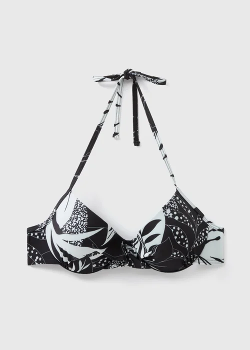 Black Floral Bikini Top - 32B Image 3