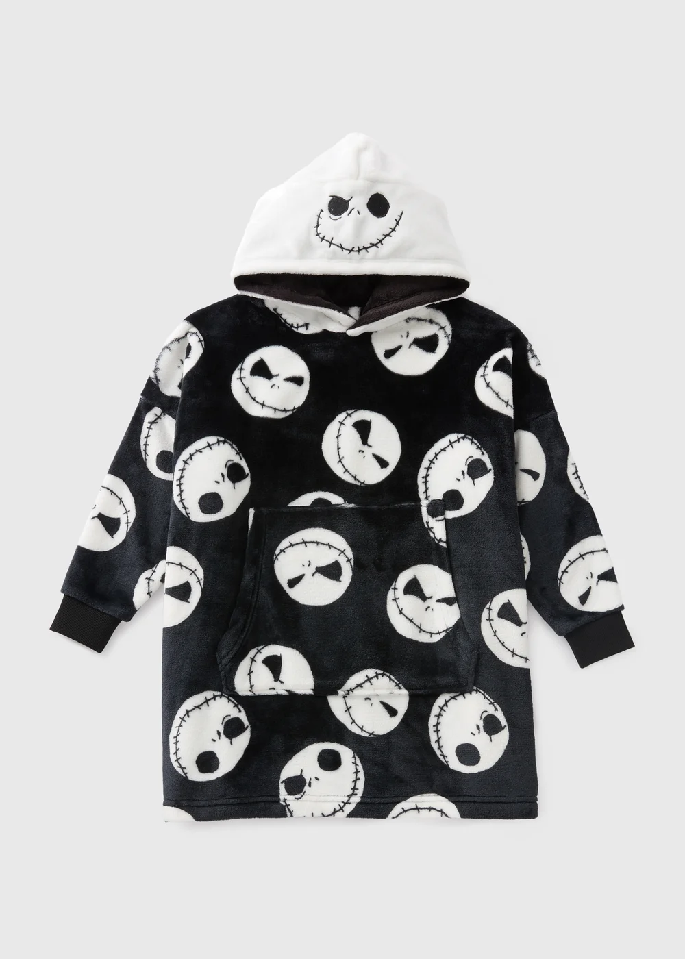 Jack Skellington Kids Black Snuggle Hoodie (3-13yrs) - Small Image 1