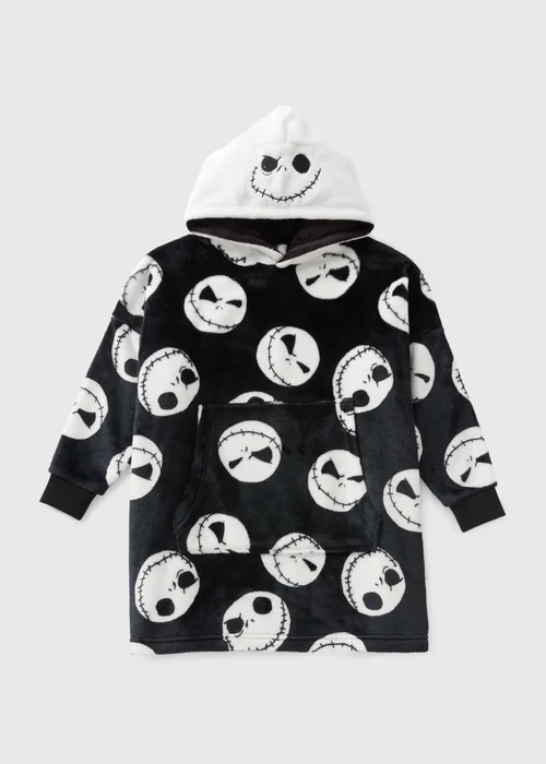 Jack Skellington Kids Black Snuggle Hoodie (3-13yrs) - Small Image 1