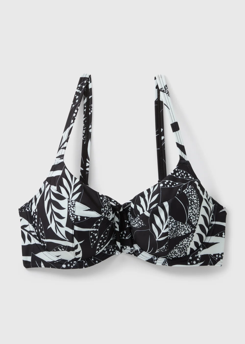 Black Floral Bikini Top - 34DD Image 3