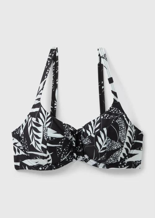 Black Floral Bikini Top - 34DD Image 3