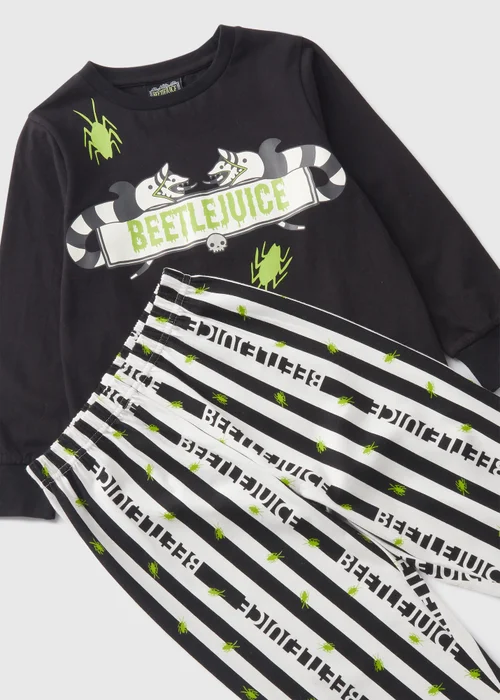 Beetlejuice Kids Black Top & Bottoms Pyjama Set (7-13yrs) - Age 7 Years Image 2