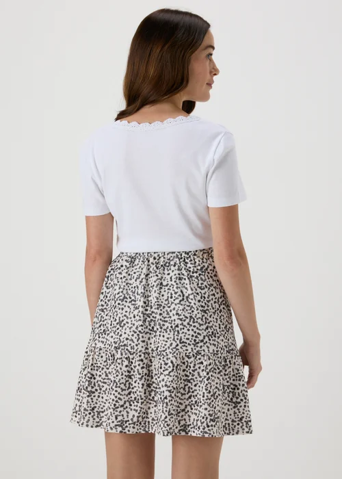White Jersey Tiered Skirt - 8 Image 2