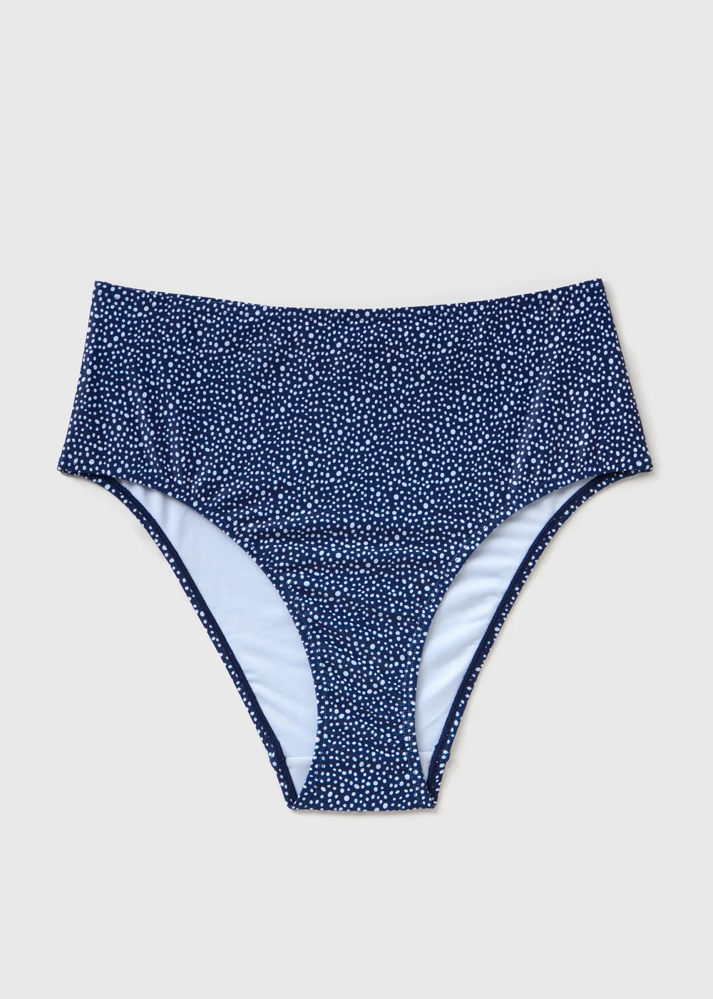 Navy Spot High Waisted Brazilian Bikini Bottoms - 6 Image 1