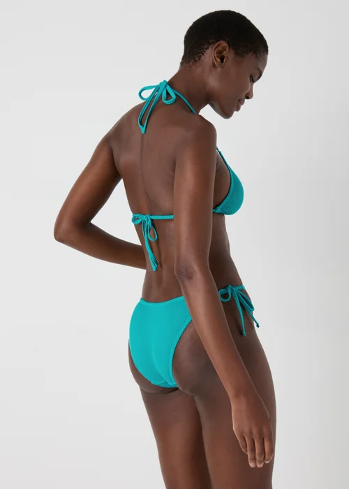 Green Ribbed Triangle Bikini Top - 6 Image 2