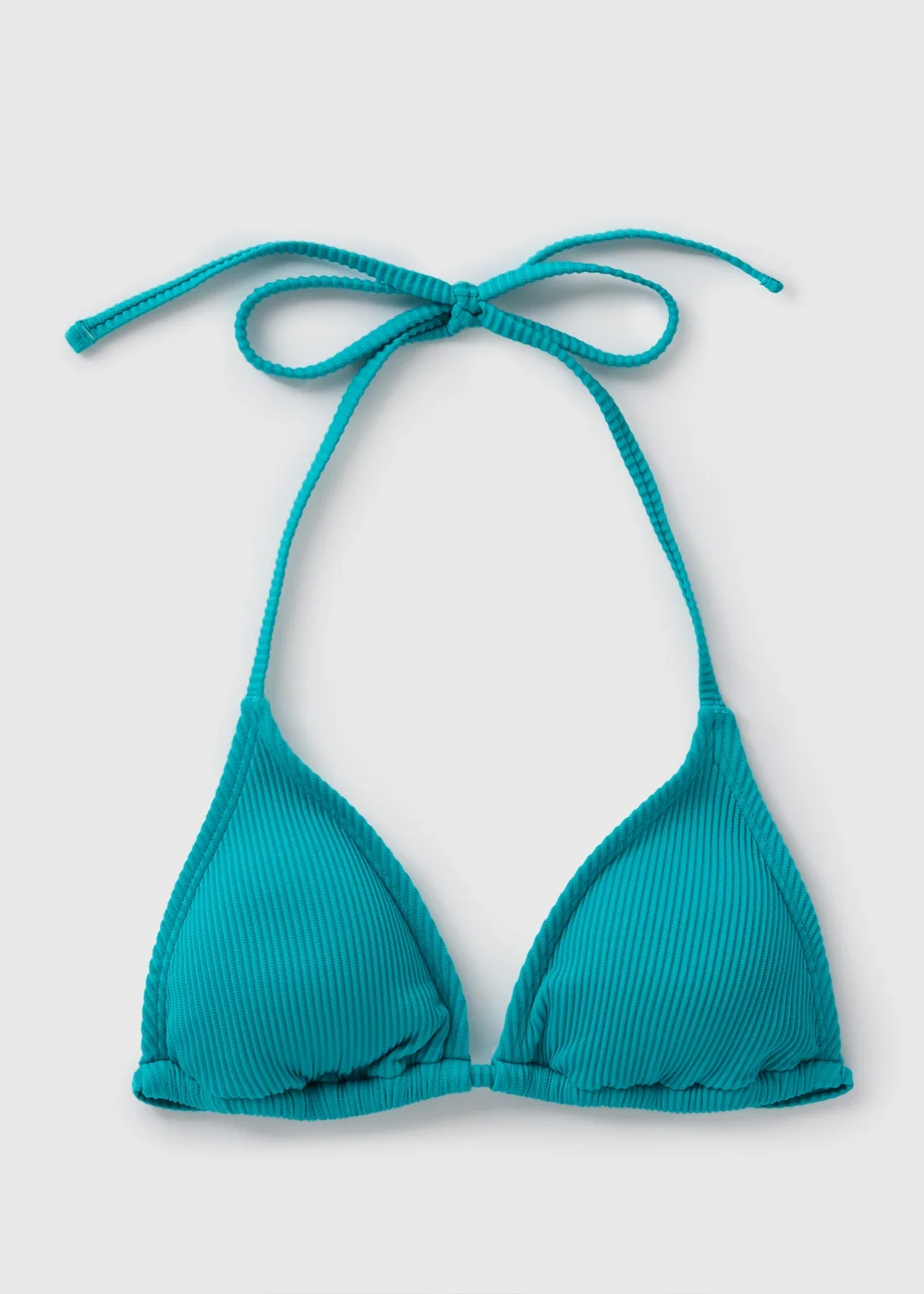 Green Ribbed Triangle Bikini Top - 6 Image 3