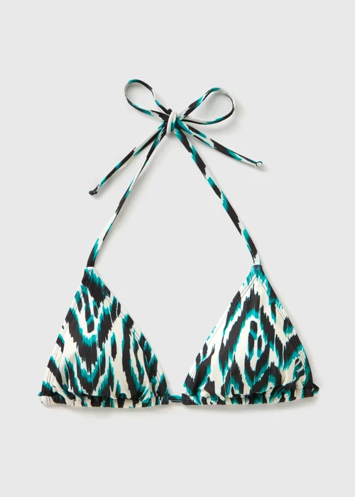 Ikat Print Triangle Bikini Top - 6 Image 3