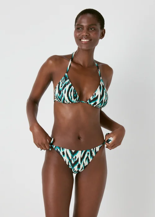 Ikat Print Triangle Bikini Top - 6 Image 1