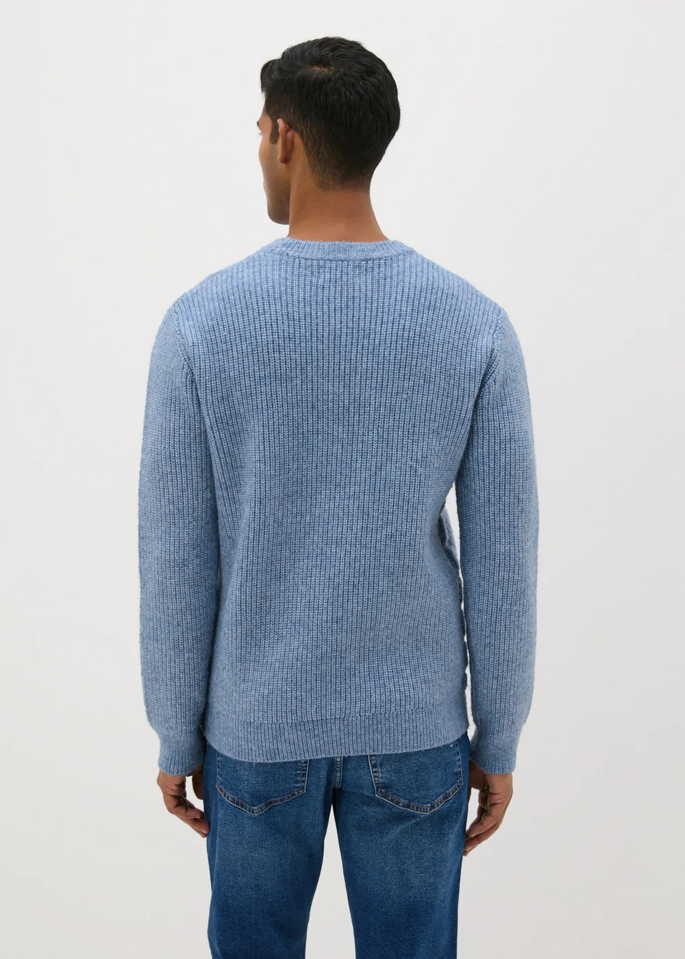 Blue Ribbed Texture Jumper - S Image 2