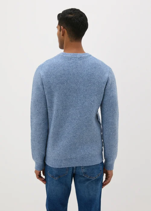 Blue Ribbed Texture Jumper - S Image 2