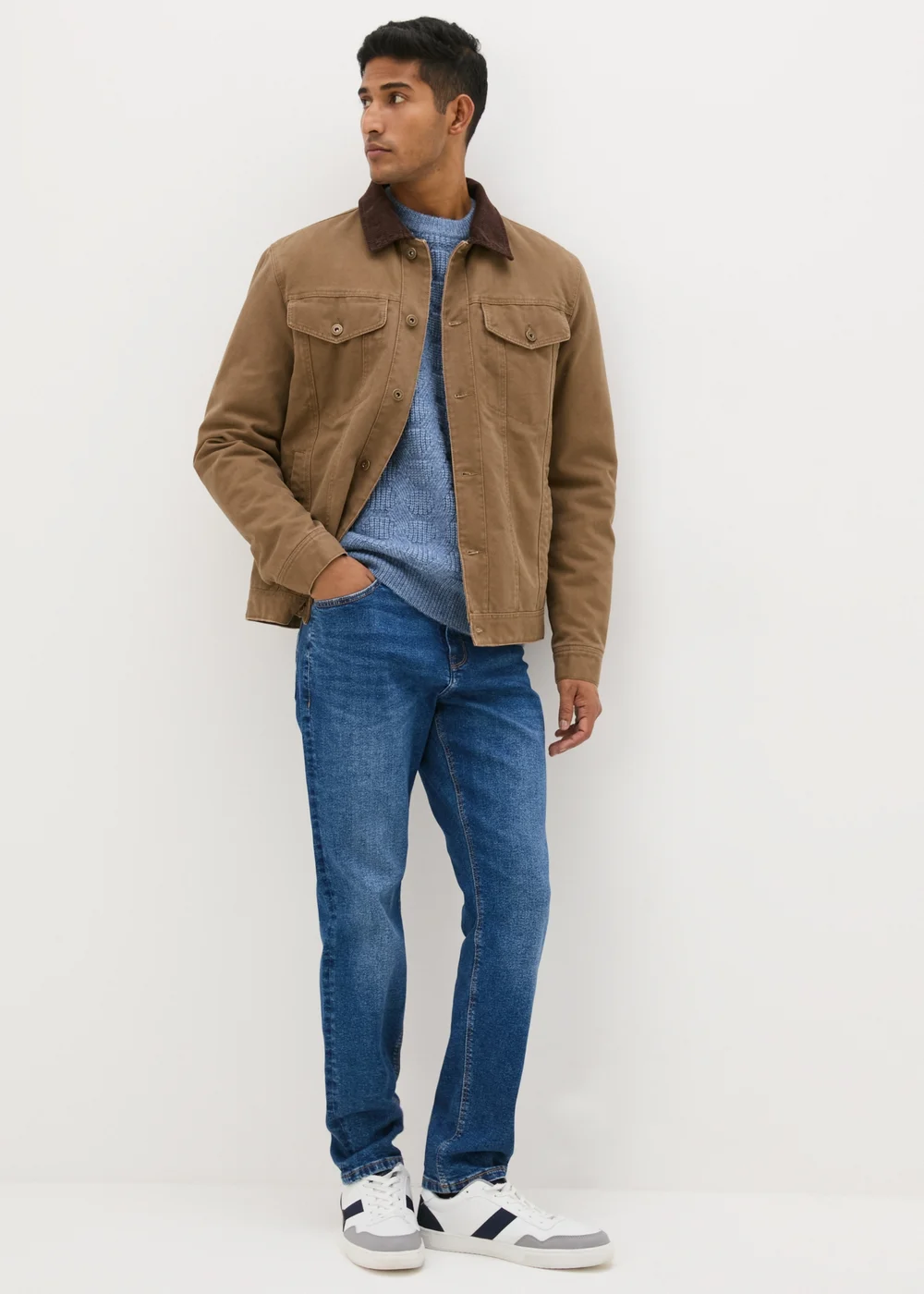 Blue Ribbed Texture Jumper - S Image 3