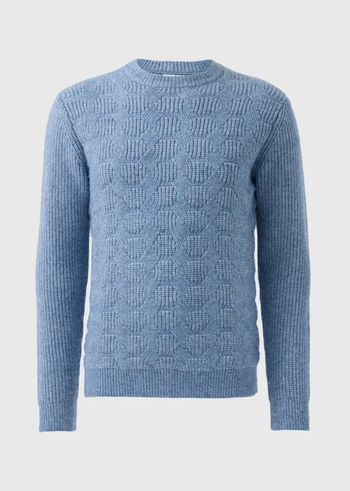 Blue Ribbed Texture Jumper - S Image 4