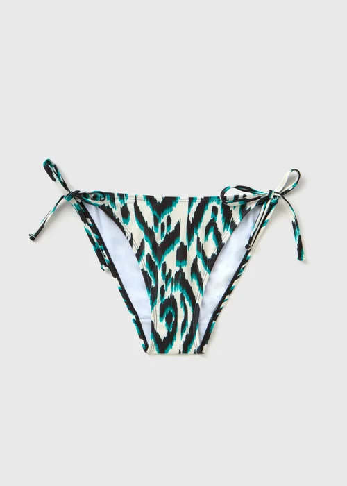 Multicoloured Ikat Print Bikini Bottoms - 6 Image 3