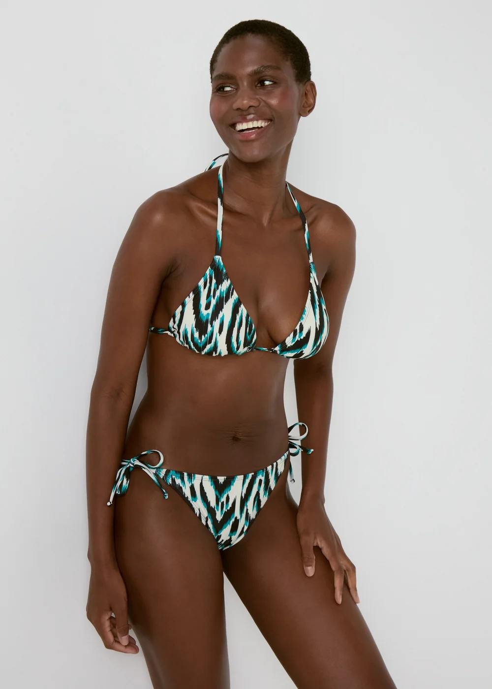 Multicoloured Ikat Print Bikini Bottoms - 6 Image 1