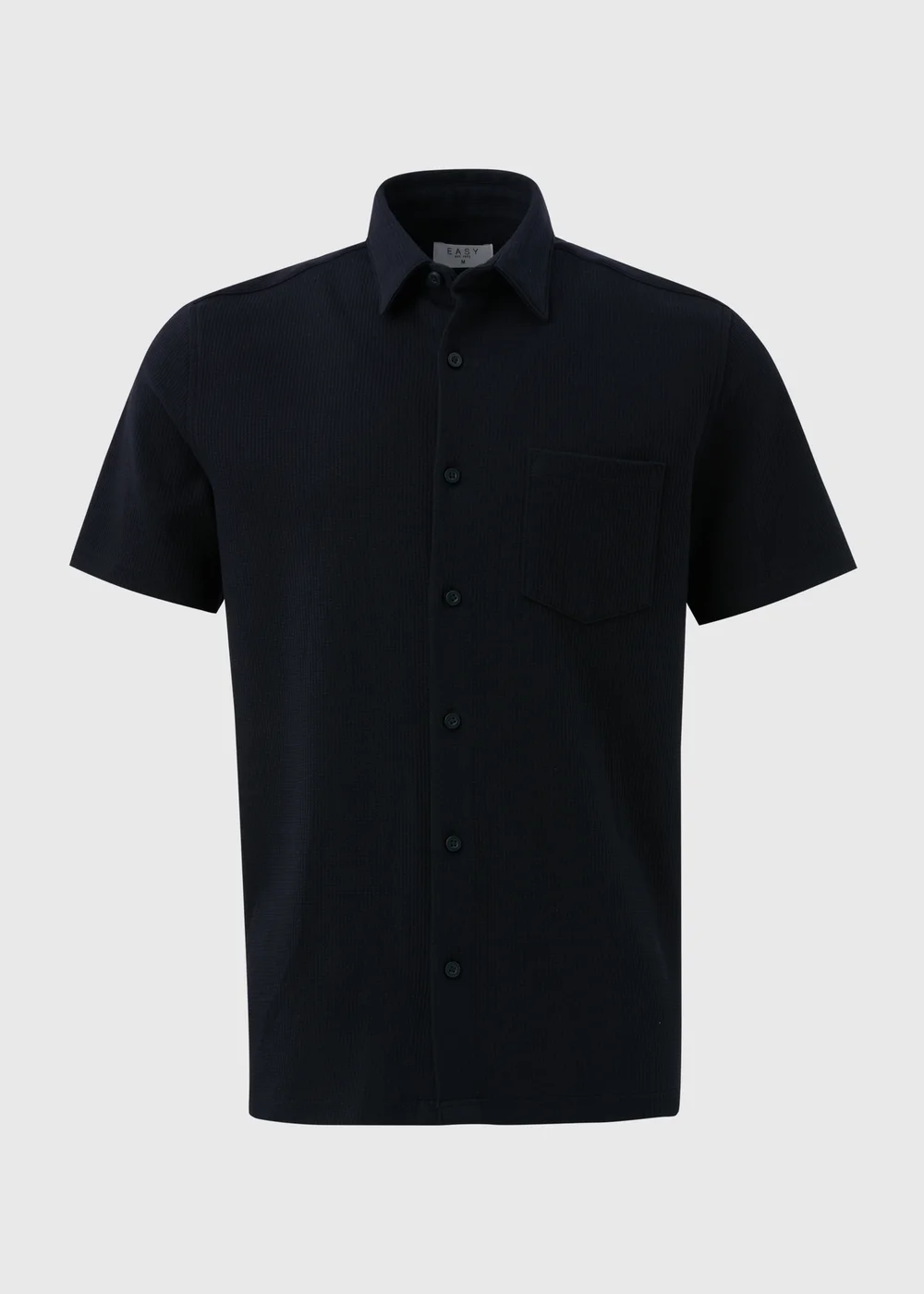 Navy Textured Jersey Shirt - S Image 5