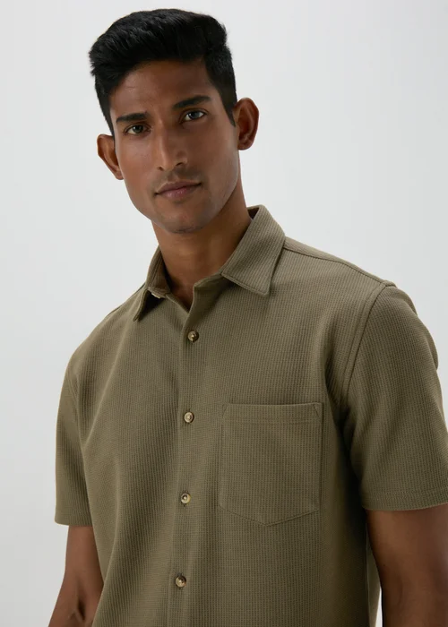 Olive Textured Jersey Shirt - S Image 3