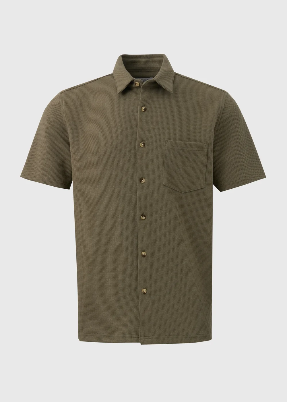 Olive Textured Jersey Shirt - S Image 5