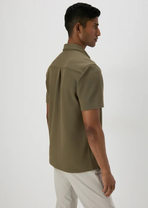 Olive Textured Jersey Shirt - S Image 2