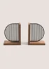 Set of 2 Wooden Bookends Image 1
