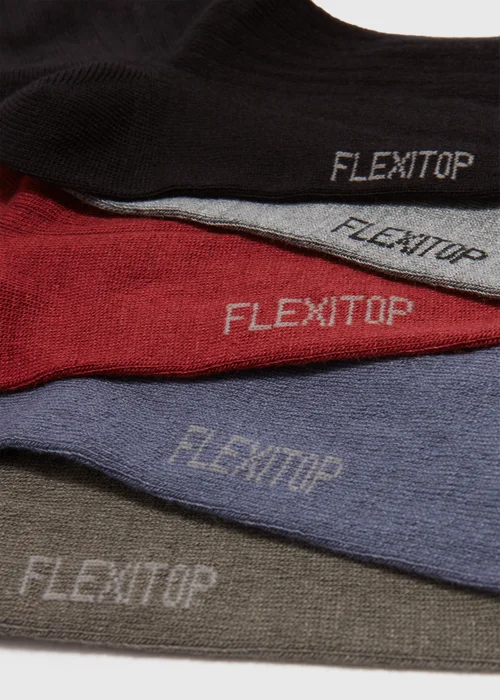 5 Pack Flexi Top Multicolour Socks - 6-8.5 Image 2