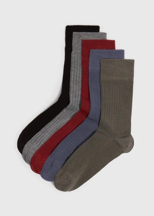 5 Pack Flexi Top Multicolour Socks - 6-8.5 Image 1