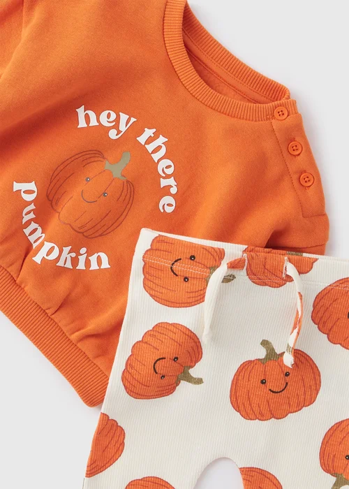 Baby Orange Pumpkin Top & Legging Set (Newborn-23mths) - Age 0 - 3 Months Image 2