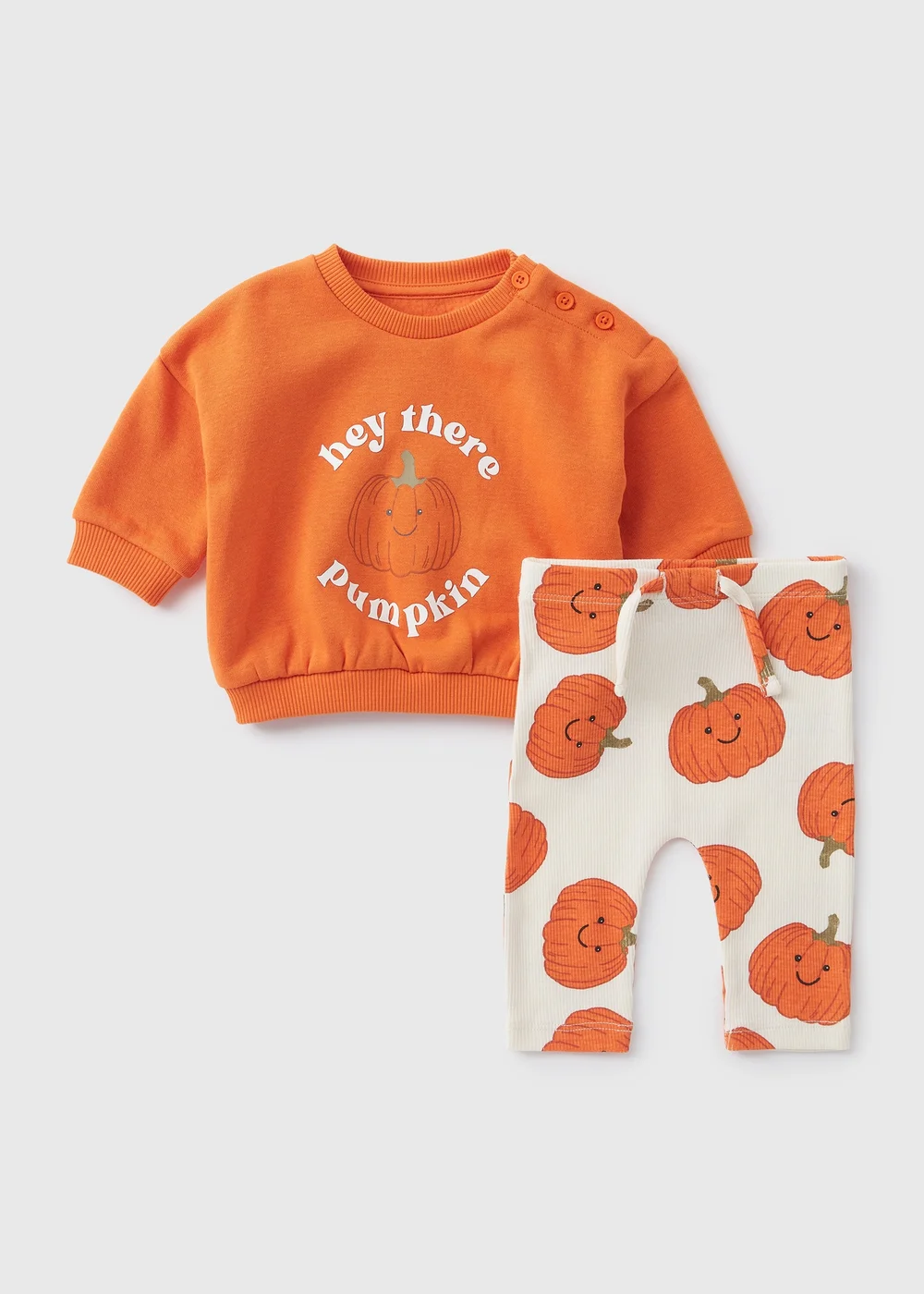 Baby Orange Pumpkin Top & Legging Set (Newborn-23mths) - Age 0 - 3 Months Image 1