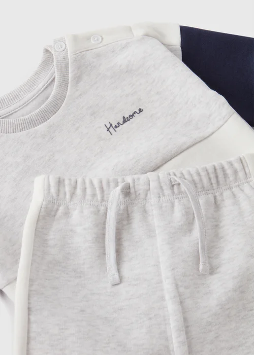 Baby Grey Sweatshirt & Jogging Bottoms Set (Newborn-23mths) - Age 0 - 3 Months Image 2