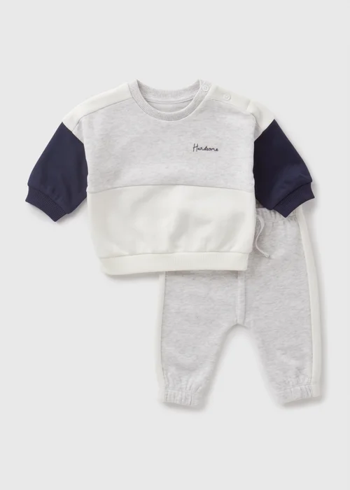 Baby Grey Sweatshirt & Jogging Bottoms Set (Newborn-23mths) - Age 0 - 3 Months Image 1