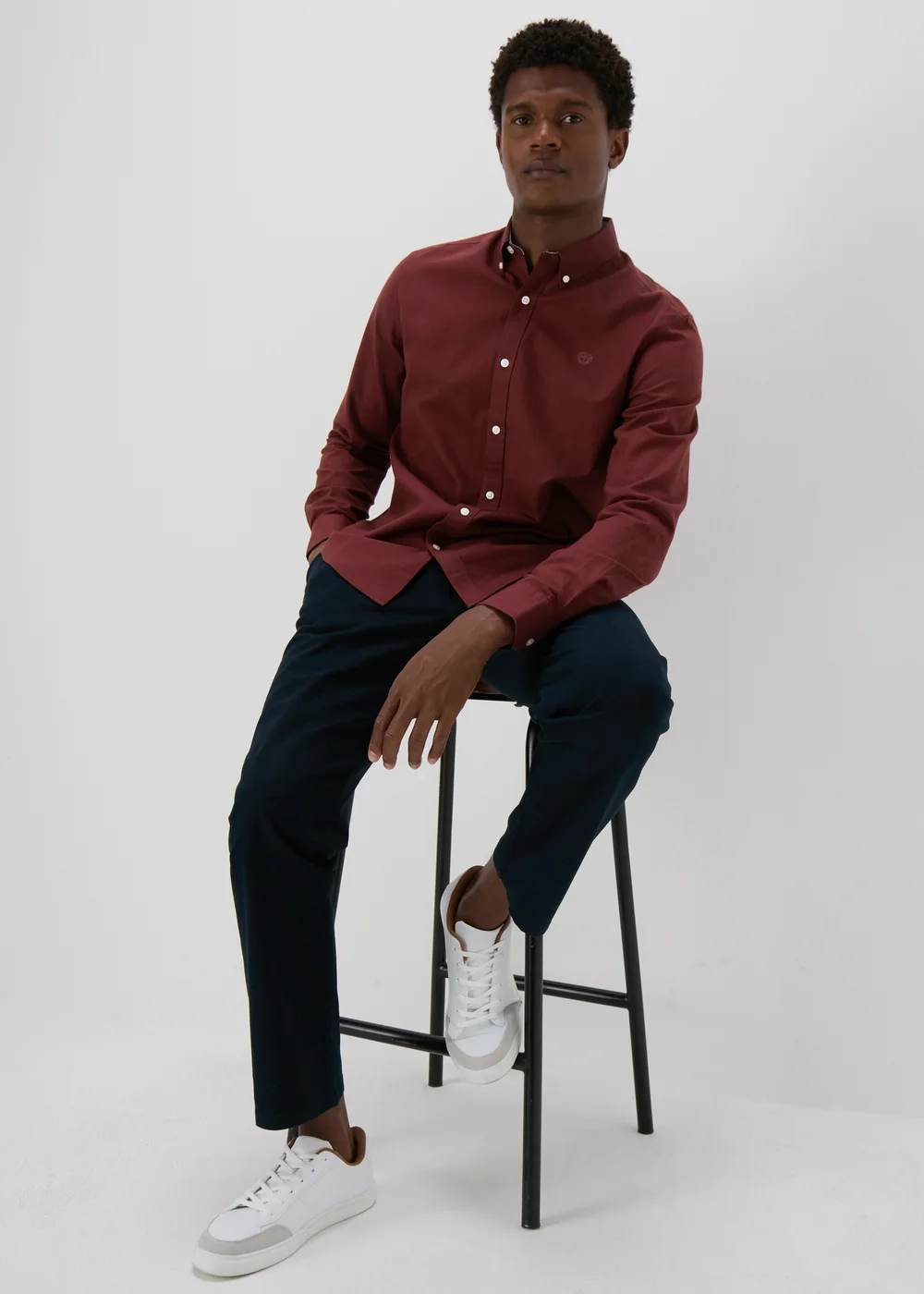 Burgundy Oxford Shirt - S Image 4