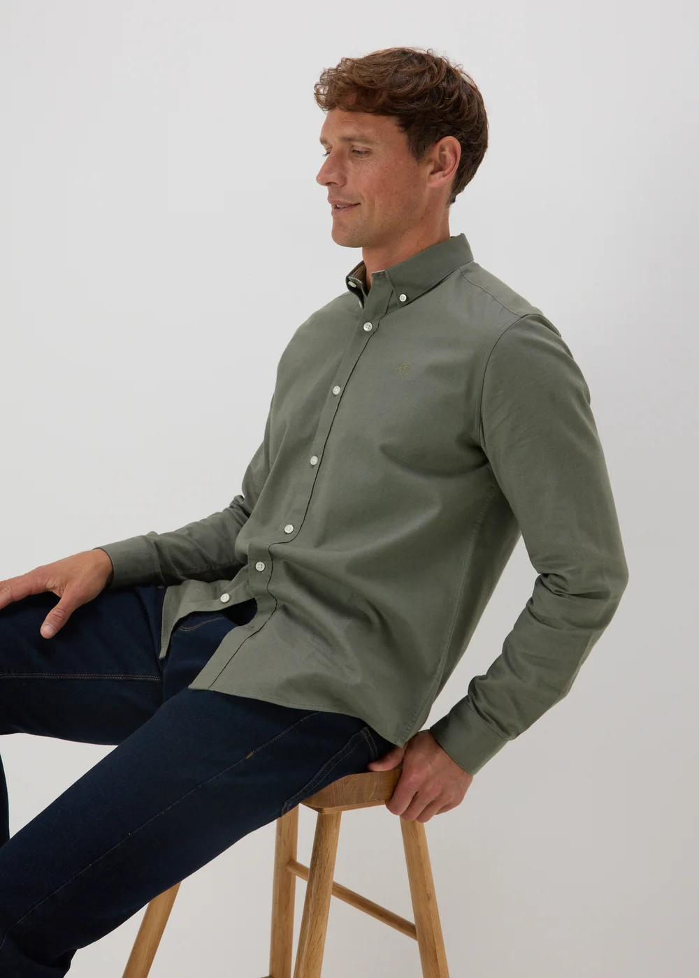 Khaki Oxford Shirt - S Image 4