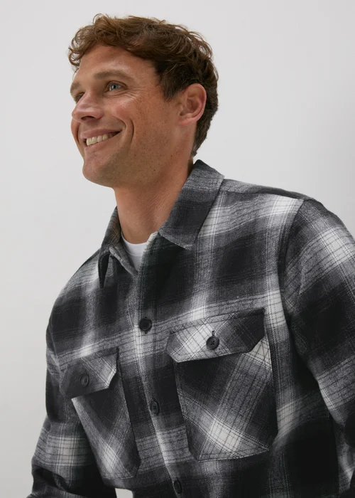 Black Check Shacket - Small Image 3