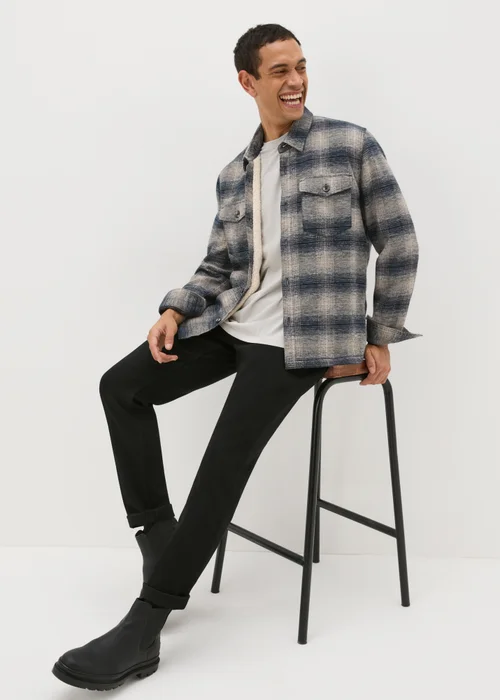 Navy Check Borg Shacket - S Image 3