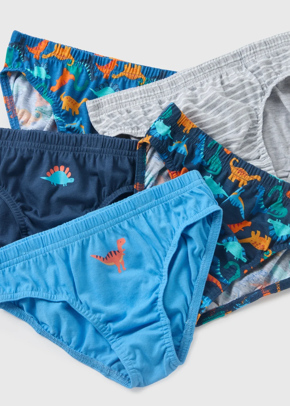 5 Pack Boys Blue Dinosaur Briefs (2-10yrs) - 2-3 Yrs Image 2