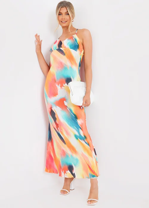 In The Style Jac Jossa Multicoloured Plisse Midi Dress - Size 8 Image 2