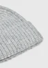 Grey Ribbed Beanie - One Size Image 2