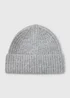 Grey Ribbed Beanie - One Size Image 1